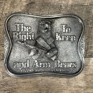 Bergamot Brass Works Ironic Silver Bear Belt Buckle